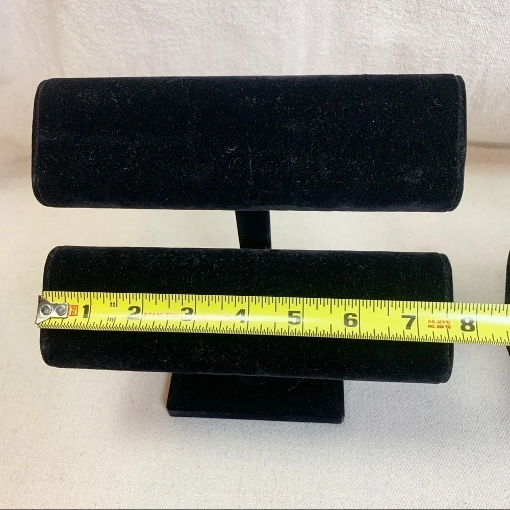 Pair Black Velvet Bracelet Holders